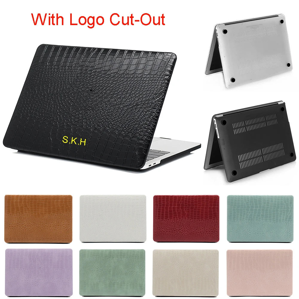 Free Print Name Laptop Case For Macbook New Air 13.3'' Pro Retina 14 " Computer Hard Case With Logo Cut-Out Free Print Name