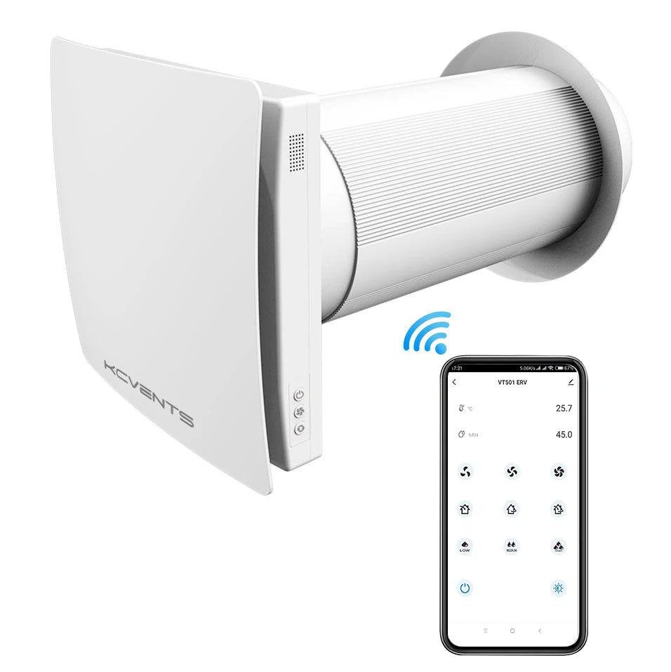 Decentralized Ventilation With Heat Recovery Unit Air Recuperator For Sigle Room Fresh Air