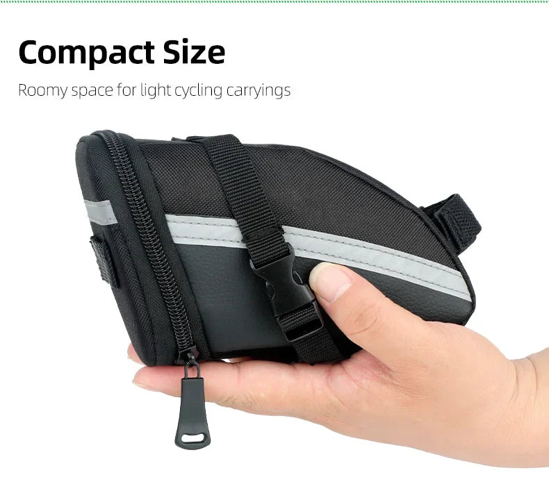 Bicycle Rear Saddle Bag Cycling Accessories Storage Panner Streamlined Tail Bag Pouch for MTB Road Bike W/Loop to Attach Light