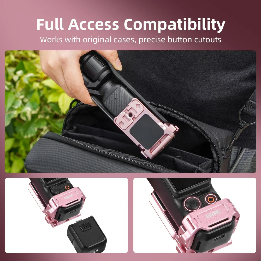 BRDRC Multi-Function Expansion Magnetic Mount for DJI Osmo Pocket 3,Aluminum Alloy Base,Pocket 3 Quick Release Accessories