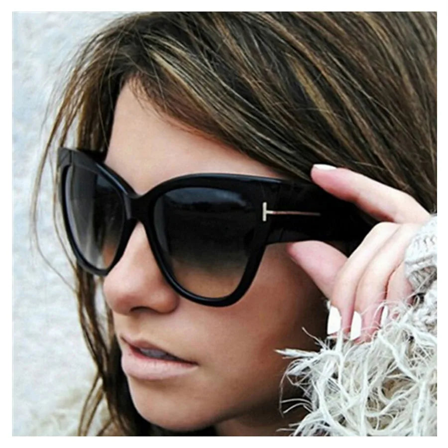 ZXWLYXGX Fashion Cat Eye Sunglasses Women Brand Designer Luxury   Sexy Ladies Gradient Sun Glasses Female  UV400