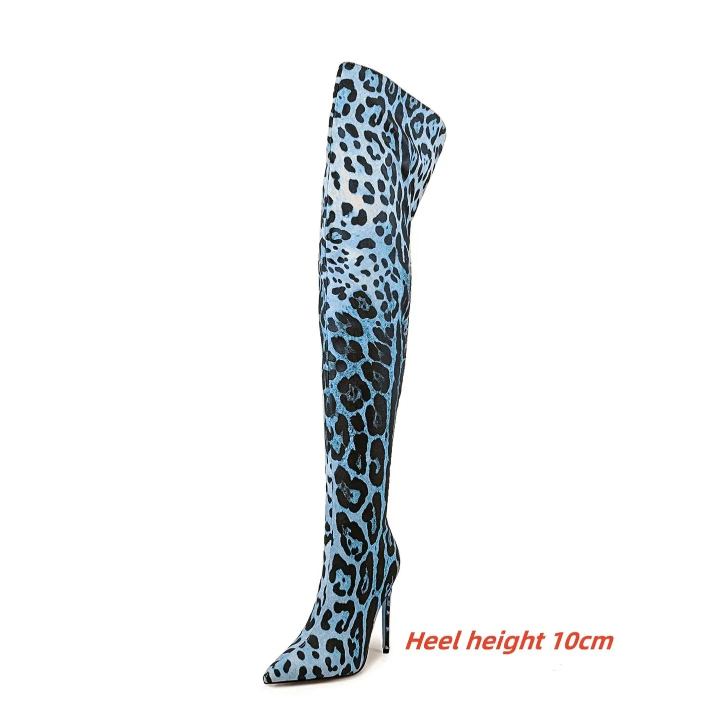 2024 Women's Euro-American Zebra Print Over-the-Knee Boots - Paneled Pointed-Toe Back-Zipper Stiletto, Plus Size Fashion Chic