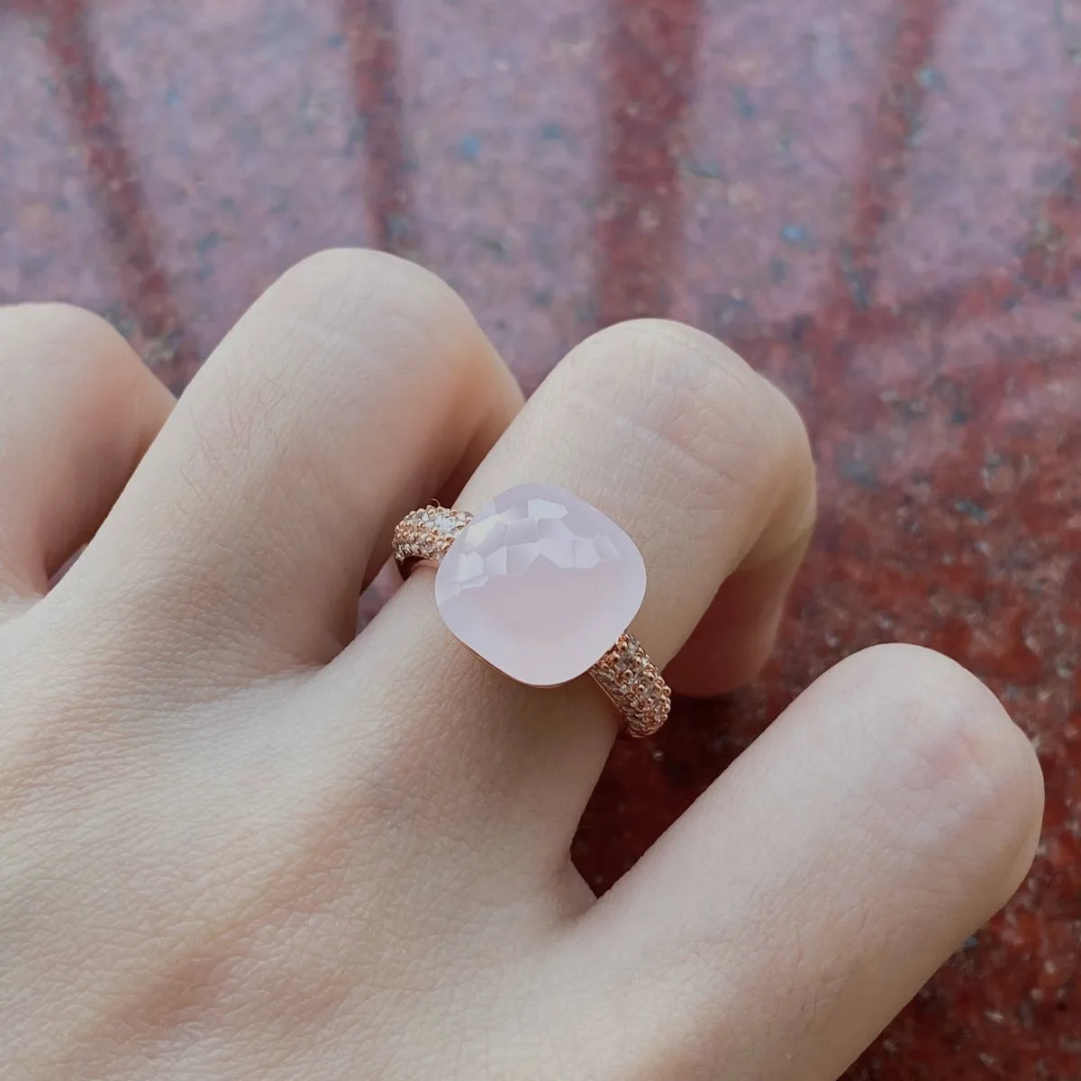 12.6mm   Ring Candy Style Zircon Ring Flat Pink Green Purple Crystal Ring For Women Candy Ring Fashion Jewelry Gift