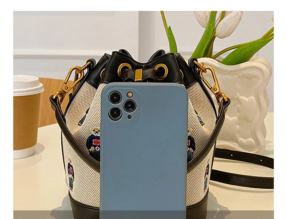 2026 Women's Large Capacity Crossbody Bag Fashion Spring Shoulder Bag Cartoon Bucket Bag Handheld Women's Bag Bags for Woman