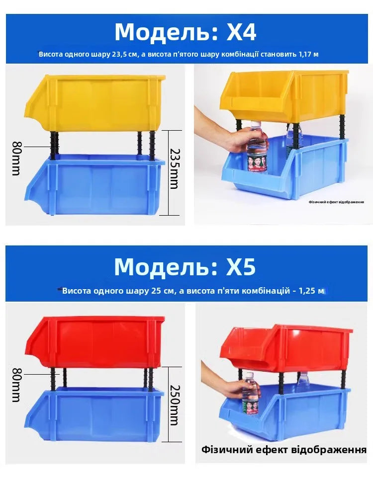 Large Size Combination Hardware Screw Storage Box Plastic Parts Box egory Material Box with Column Slanted Mouth Der Sle