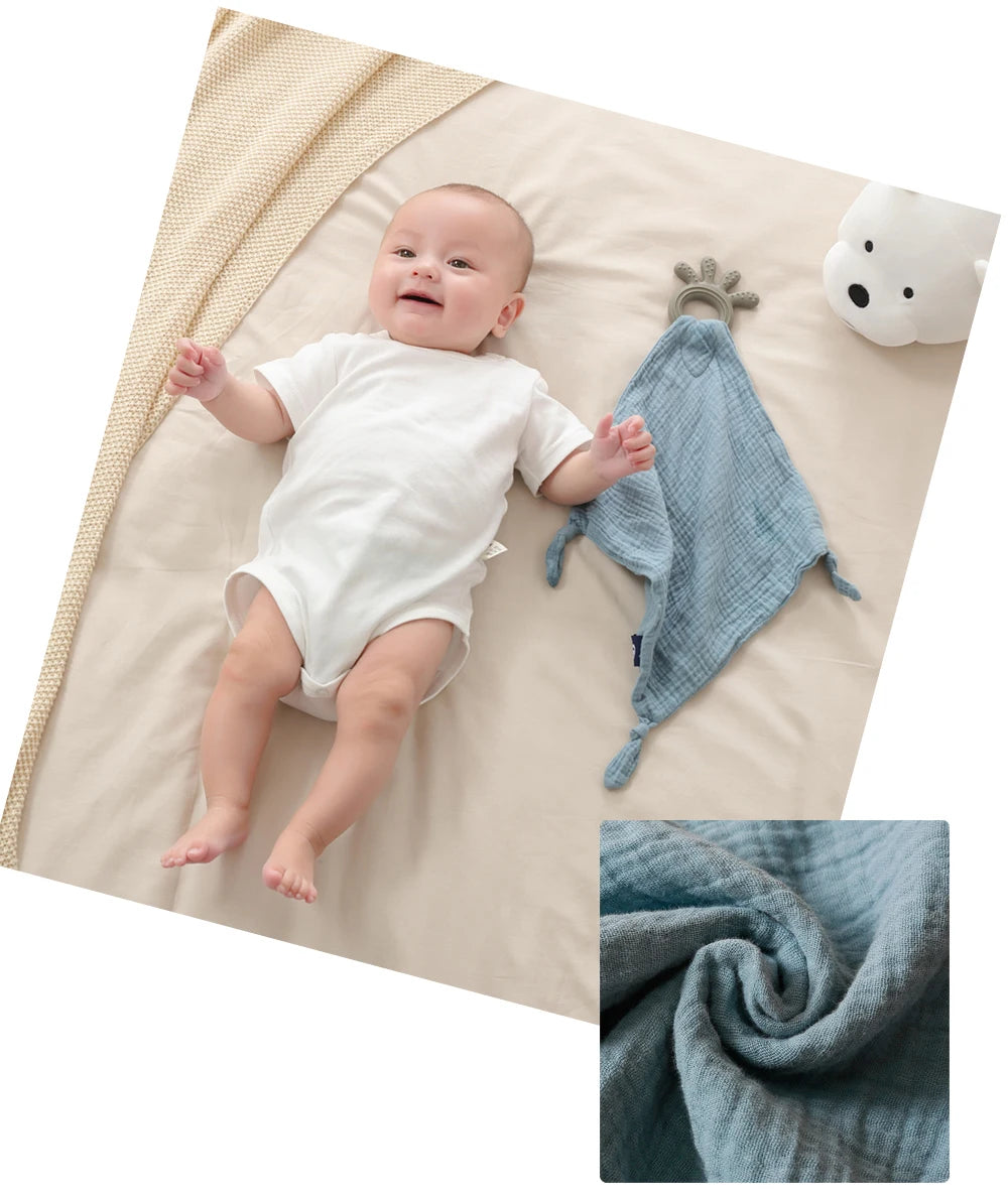 Muslin Baby Comfort Towel Cotton Comforter Blanket Soft Newborn Sleeping Dolls Kids Fashion Sleep Toy Soothe Appease Towel Bibs