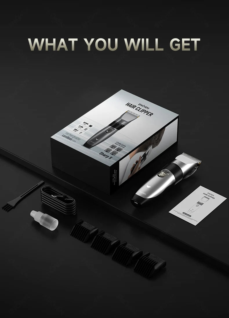 ENCHEN Sharp X Professional Haircut Clipper Single Handfine-Tuning Design  With Safety Lock Upgraded Ceramic Blade Type-C Port