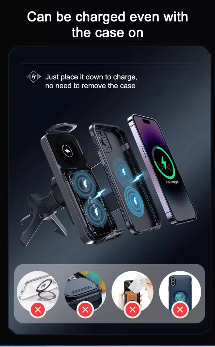 Intelligent Mobile Phone/Pad Holder Magnetic Phone Holder for Car Auto Rotating Phone Holder Wireless Car Charger