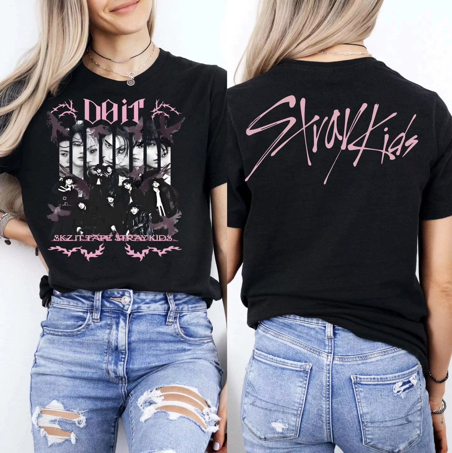 KPop Stray Kids Signature T-shirt 2026 Summer New Men Women Cotton Y2K Gothic Clothing Hip Hop High Quality Shirt Street Wear