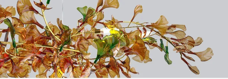 Living Room Chandelier Modern Minimalist and Magnificent Light Luxury Creative Ginkgo Leaf Designer Duplex Building Villa