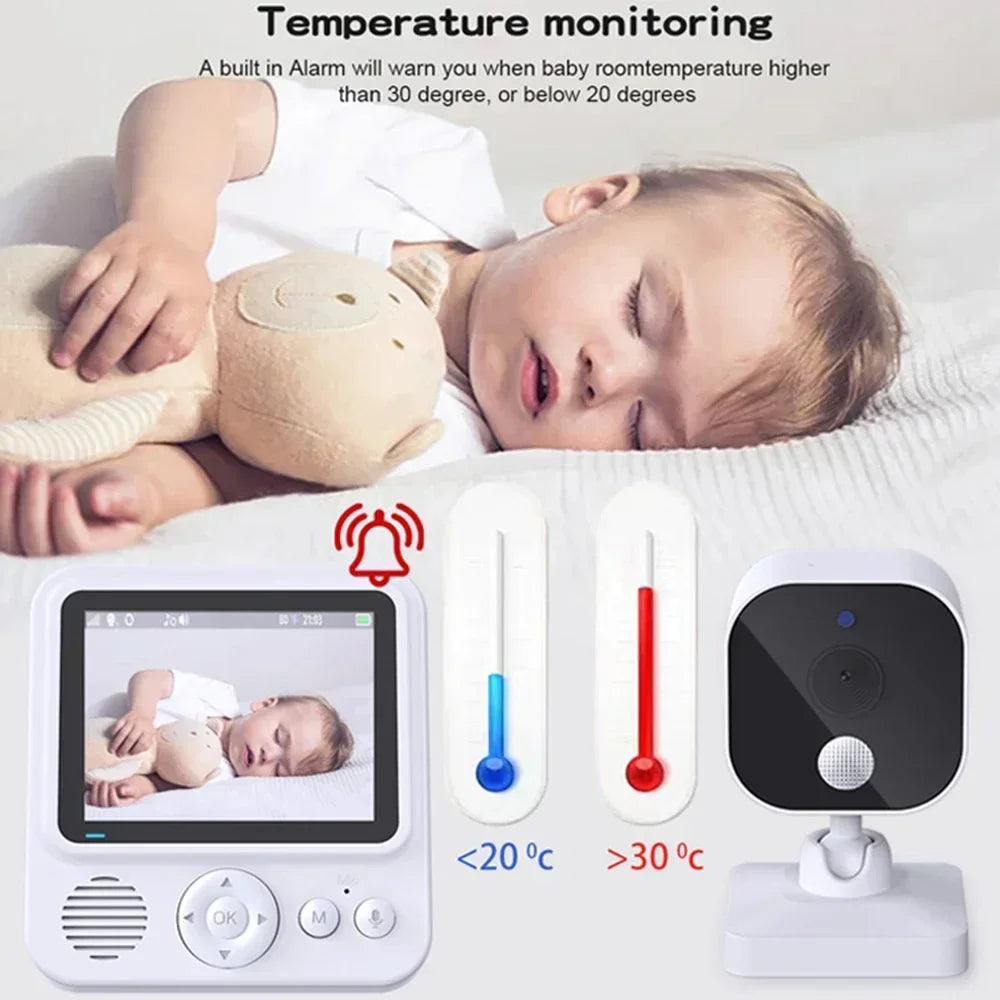 2.8 Inch Portable Video Baby Monitor Indoor 2.4G Wireless Monitor 2-way Audio Night Vision Surveillance Security Cam Babysitter