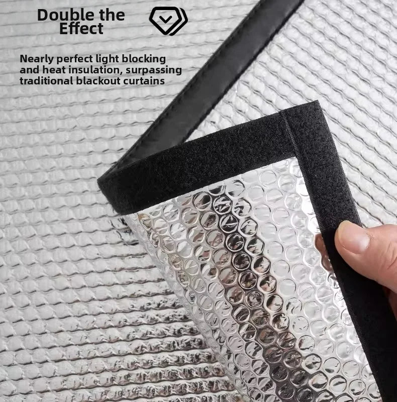 Double Sided Aluminum Foil Sun Block Curtain Retractable Heat Insulation Roller Blind Anti-UV Heat Insulation Window Sunscreen