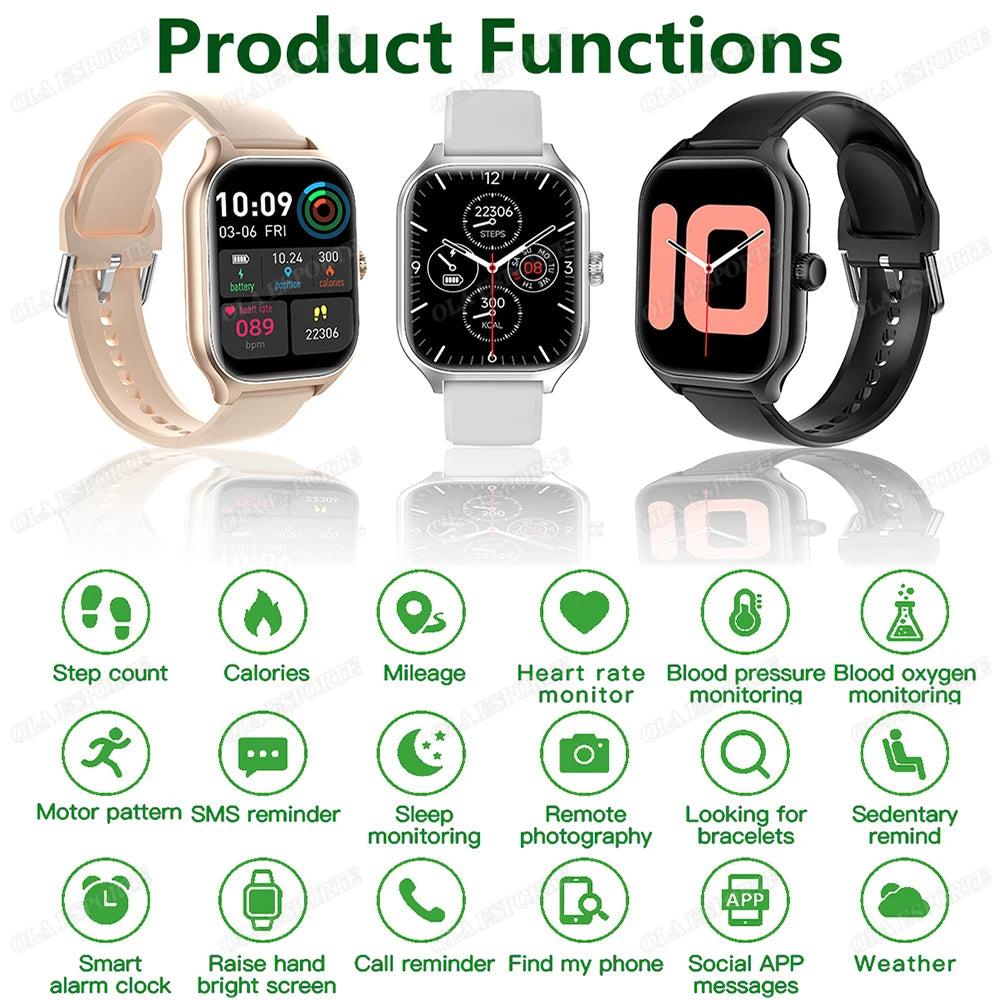 Smart Watch Bluetooth Calling Message Notification Multi-Sport Mode Heart Rate Blood Pressure Blood Oxygen Monitoring SmartWatch