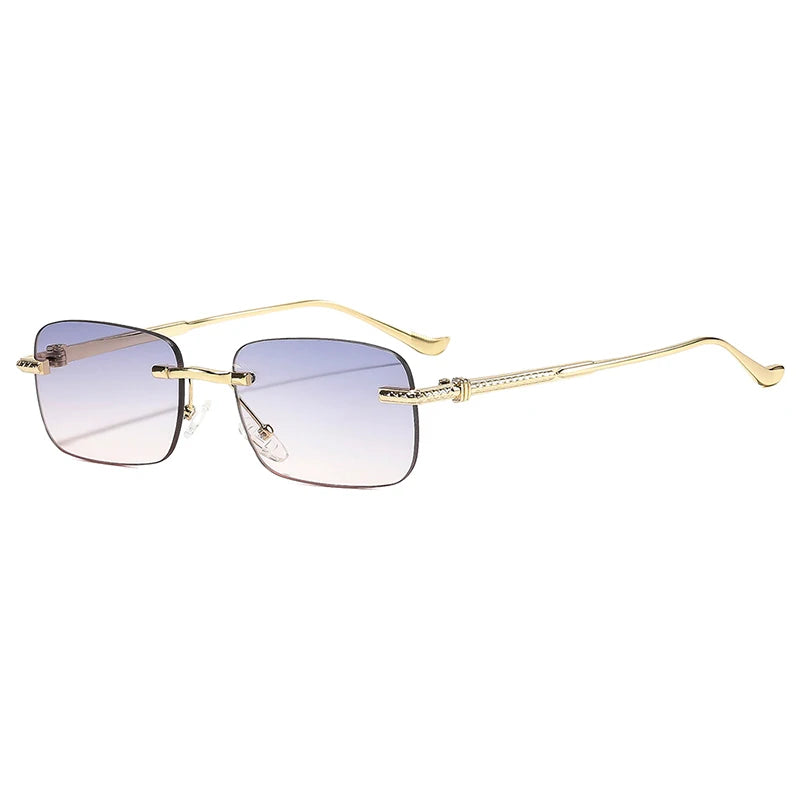 Rimless Sunglasses Rectangle Fashion Popular Women Men Shades Small Square Sun Glasses For Female male Summer Traveling Oculos