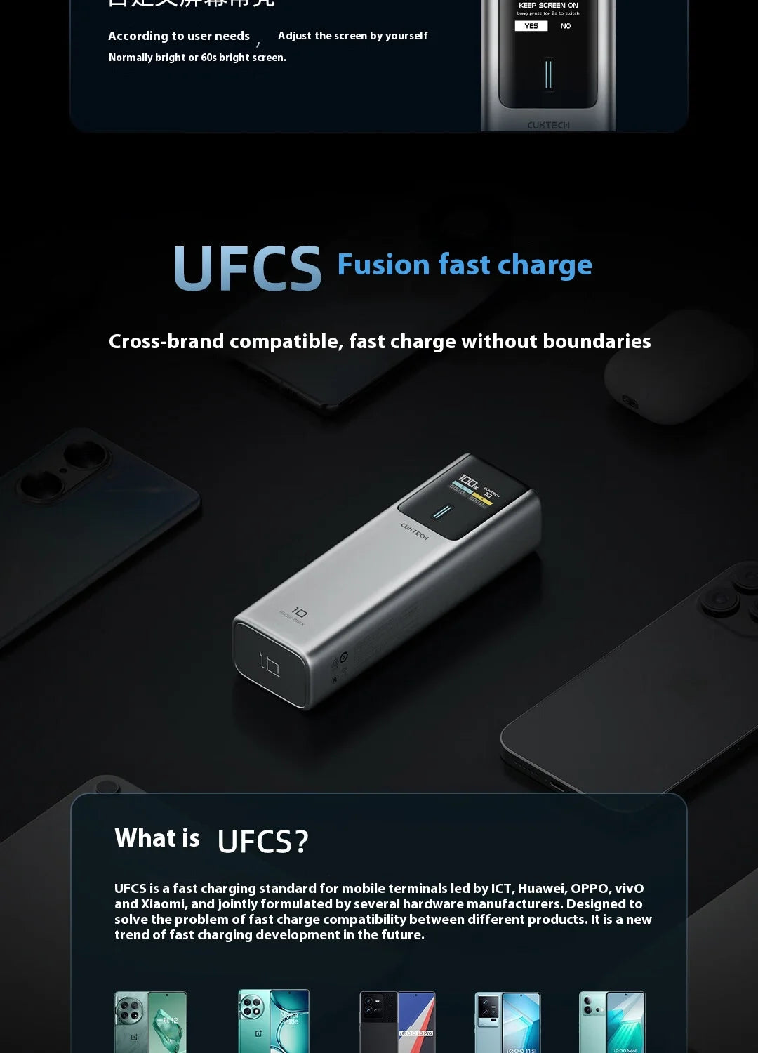 CUKTECH No.10 150w Power Bank Two-Way Fast Charge 10000mAh Portable Powerbank Fast Charging For iPhone16 15 14pro Max Huawei