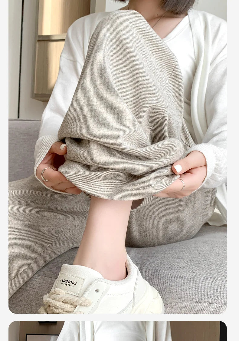Maternity Pants Spring and Fall Wide-Legged Pants Low-Waisted Glutinous Pants Small Casual Straight Pants Maternity Clothing