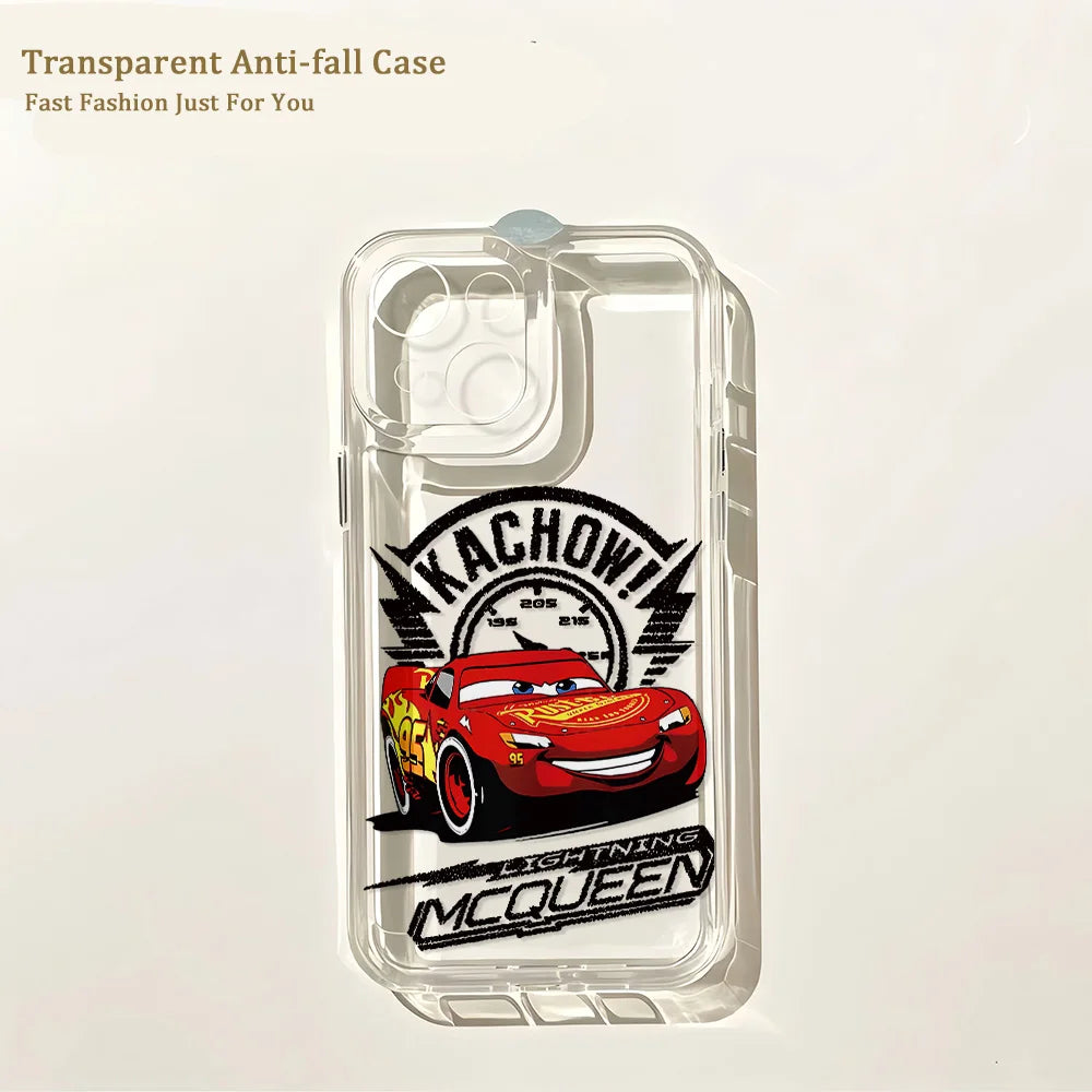 Cars Lightnings McQueens 95 Phone Case For iPhone 17e 17 16 16e 15 14 13 12 11 Mini Pro Max X XR XSMax 7 8 Air Plus Transparent