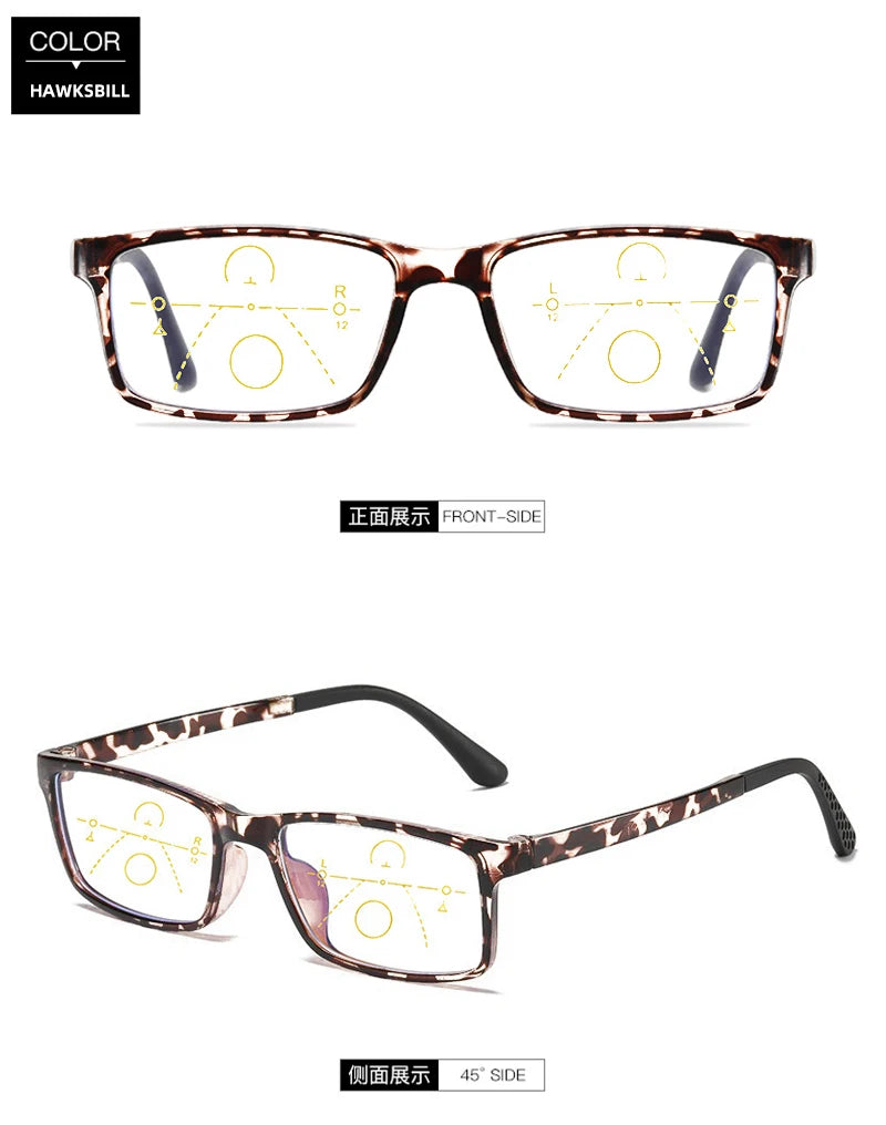 Presbyopia Glasses Men Women Automatic Zoom Reading Glasses Anti Blue Light Intelligent Progressive Eyeglasses