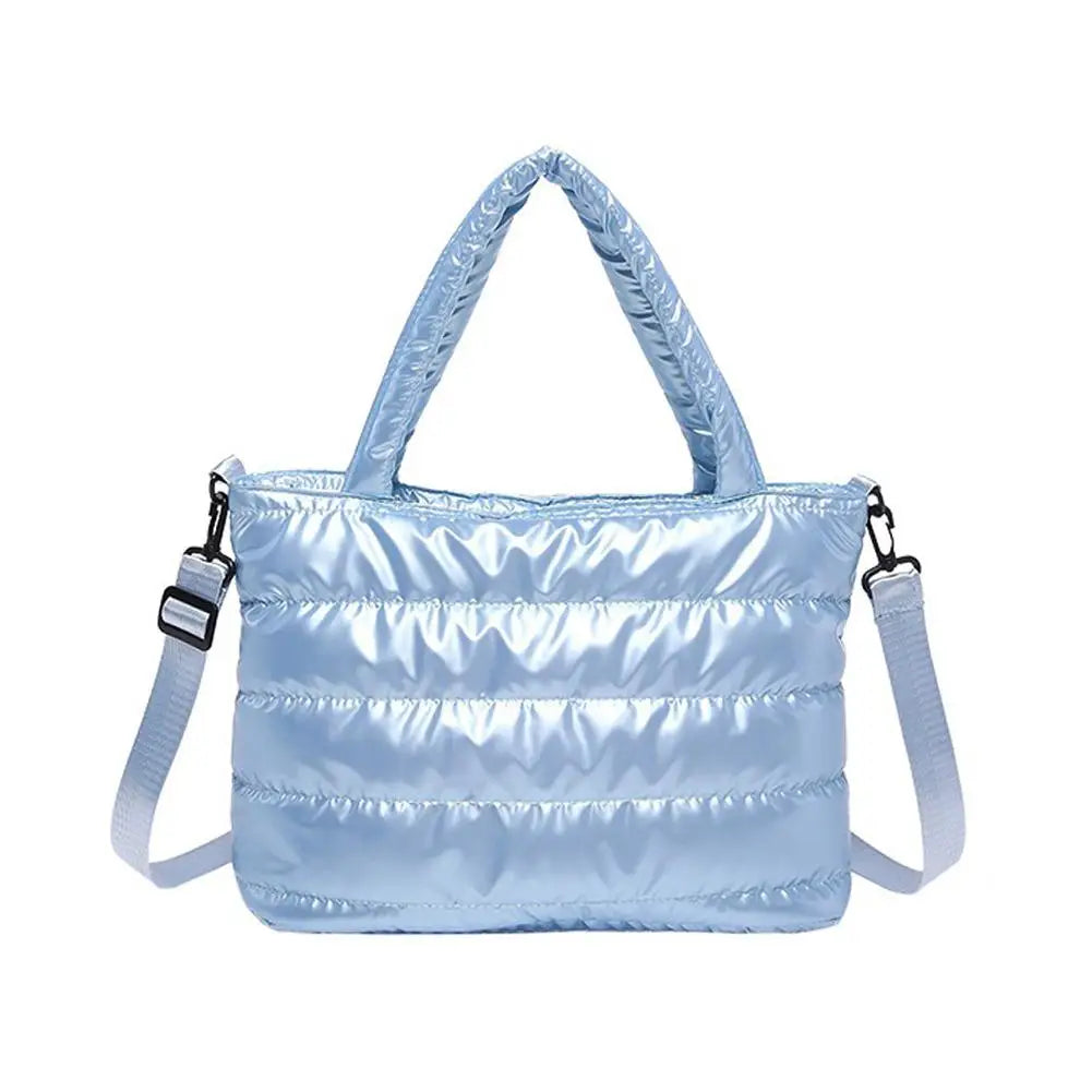 Large Tote Padded Handbags Designer Quilted Women Shoulder Bags Luxury Nylon Down Cotton Crossbody Bag Winter Tote Big