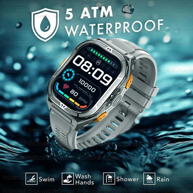 2025 NEW TANK X5 Smartwatch 5ATM Waterproof GPS Dual-Frequency tracking 1.96" AMOLED 530mAh Compass 170+ Sports Fitness Tracker