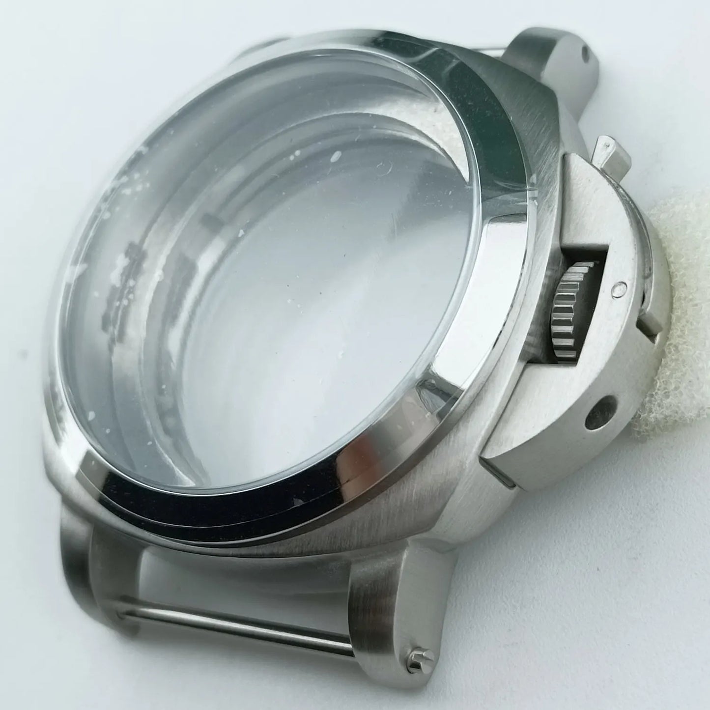 45mm ST2555 Case Brushed Black Case Sapphire Glass Stainless Steel Case For ST2555 movement Watch Accessories