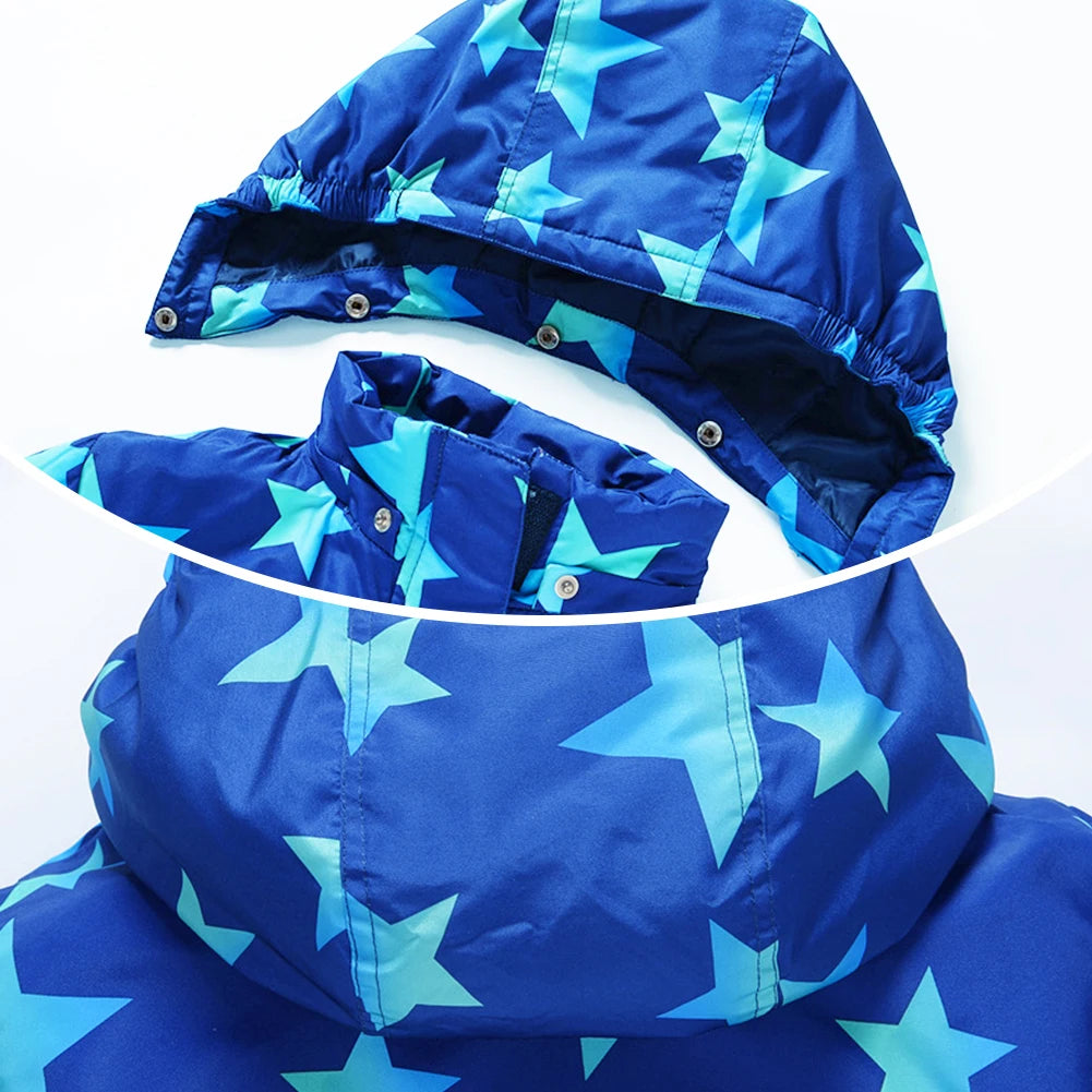 Children's Warm Snowboarding Wear,Winter Boys Girls Jumpsuit,Kids Ski Suits,One-piece Hooded Waterproof Windproof Outdoor -20℃