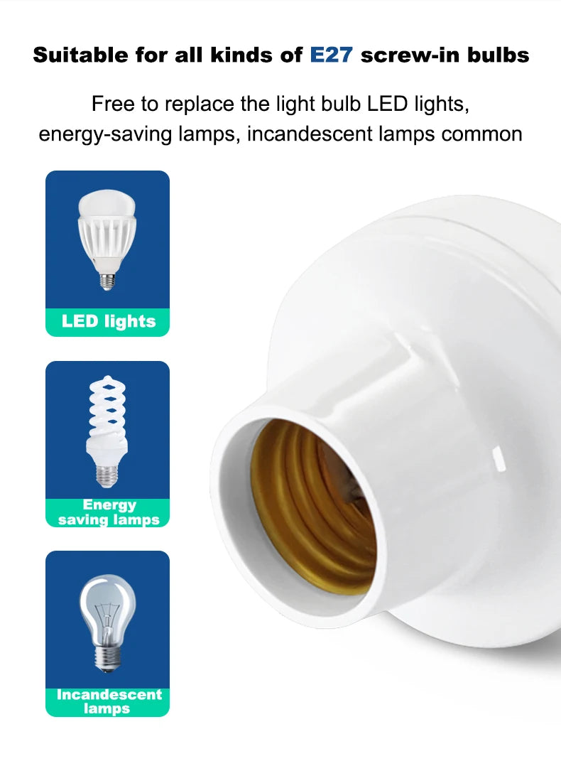 QIACHIP ZigBee Wifi Smart Lamp Holder E27 LED Light Bulbs Adapter Light Socket Via eWelink App Voice Control Alexa Google Home