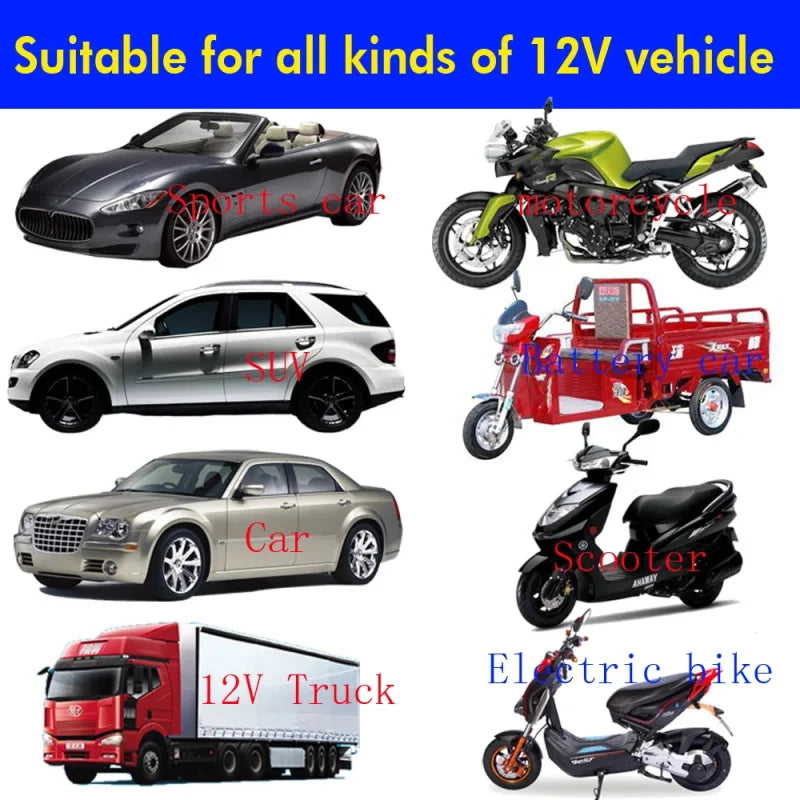 Portable Auto Car Alarm System Universal 12V One Way Vehicle Burglar Alarm Security Protection & 2 Remote Control Auto Burglar