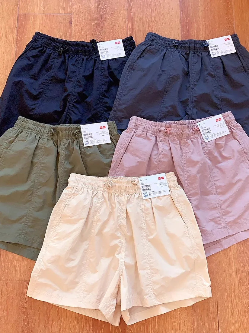 Summer New Women's Casual Thin Quick Dry Sport Shorts High Waist Wide Leg Pants High Waist Absorb Sweat Summer Fashion