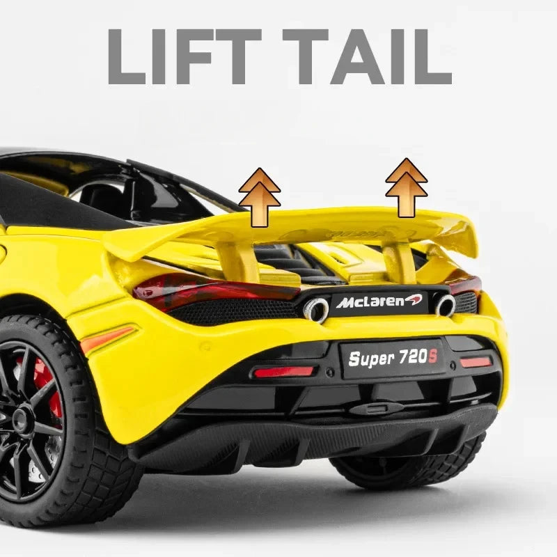 1:24 McLaren 720S Racing Car Model Diecast Metal Sports Car Model Simulation Sound And Light Collection Childrens Toy Gift