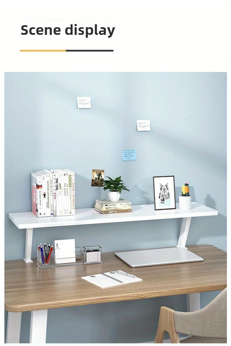Versatile Desk Organizer with Metal U-Clamp - Sturdy Wooden Storage Rack for Office, Study & Reading