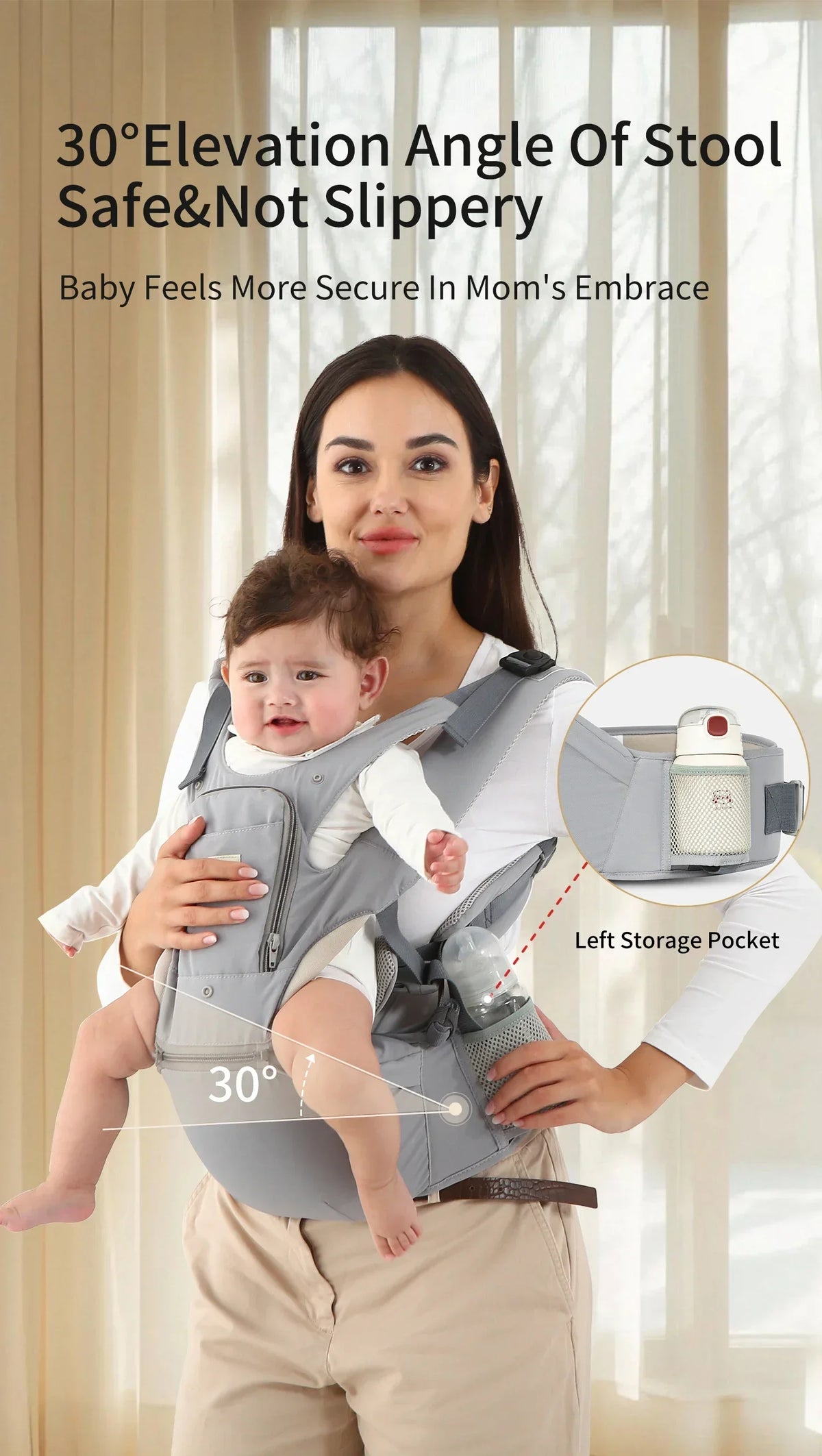 Baby Four Seasons Style Carrier Multi-functional Child Waist Stool Breathable Waist Stool With Hip Seat Front Hold Portable 0-2Y