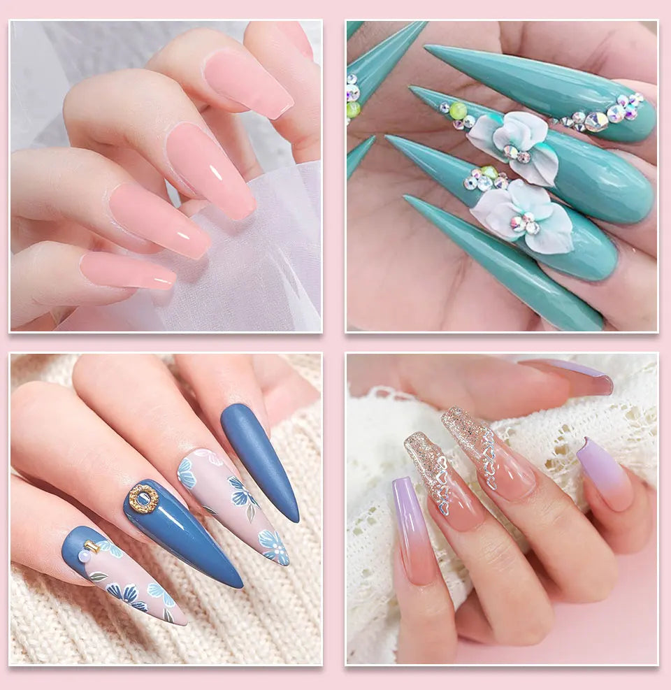 Nail Art Acrylic Powder and Liquid Mono Manicure Art Deco Nail Art Kit Crystal Nail Glitter 3D Engraved Acrylic Manicure Kit