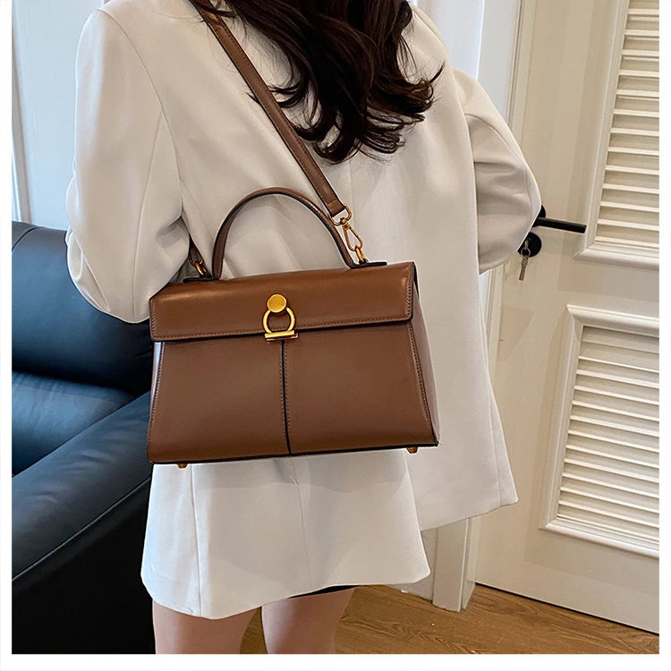 2025 New Classic Style Solid PU Square Shoulder & Crossbody Bags High Quality Sense of Luxury Simple Commute Handbags for Women