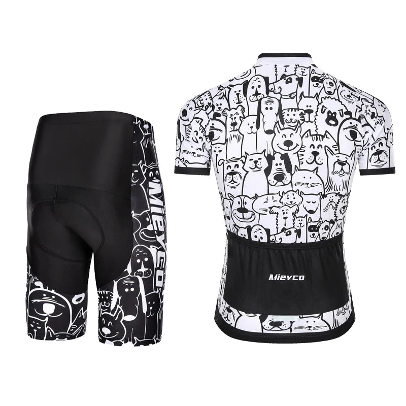 Men's Short-Sleeved Cycling Jersey Suit, Breathable Quick-Drying Clothes, Mountain Bike Set, Sports Equipment, Sweat Wicking