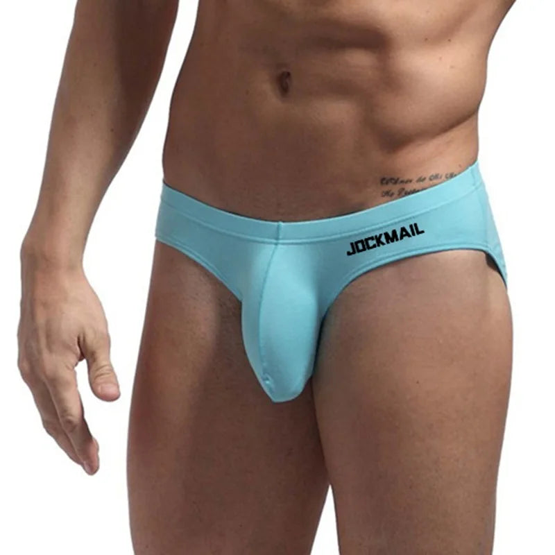 JOCKMAIL Summer New Men's Low Waist Panties Pink Sexy Gay Breifs Shorts Male Beach Bikini Bottoms Uderpants