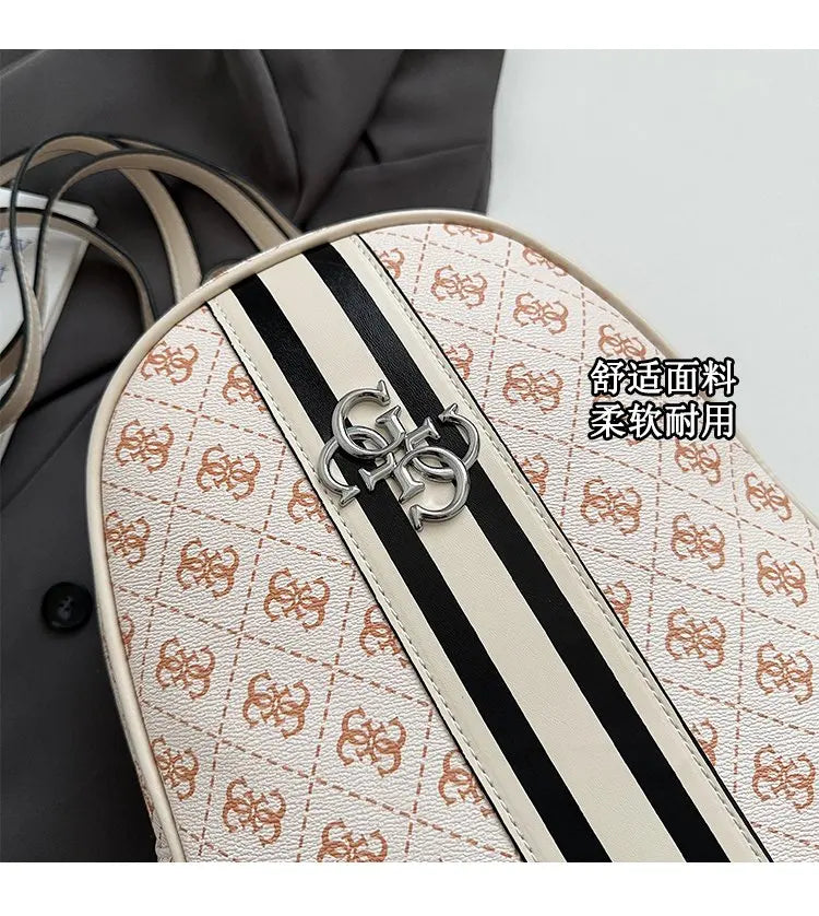 Luxury large capacity outdoor travel handbag, modern trendy women's backpack, classic design zipper shoulder bag
