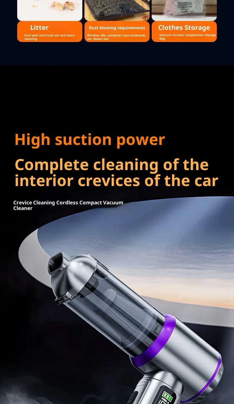 Car Vacuum Cleaner High Power Portable Handheld Wireless Brushless Motor Cleaning Machine Powerful Air Duster for Home Appliance