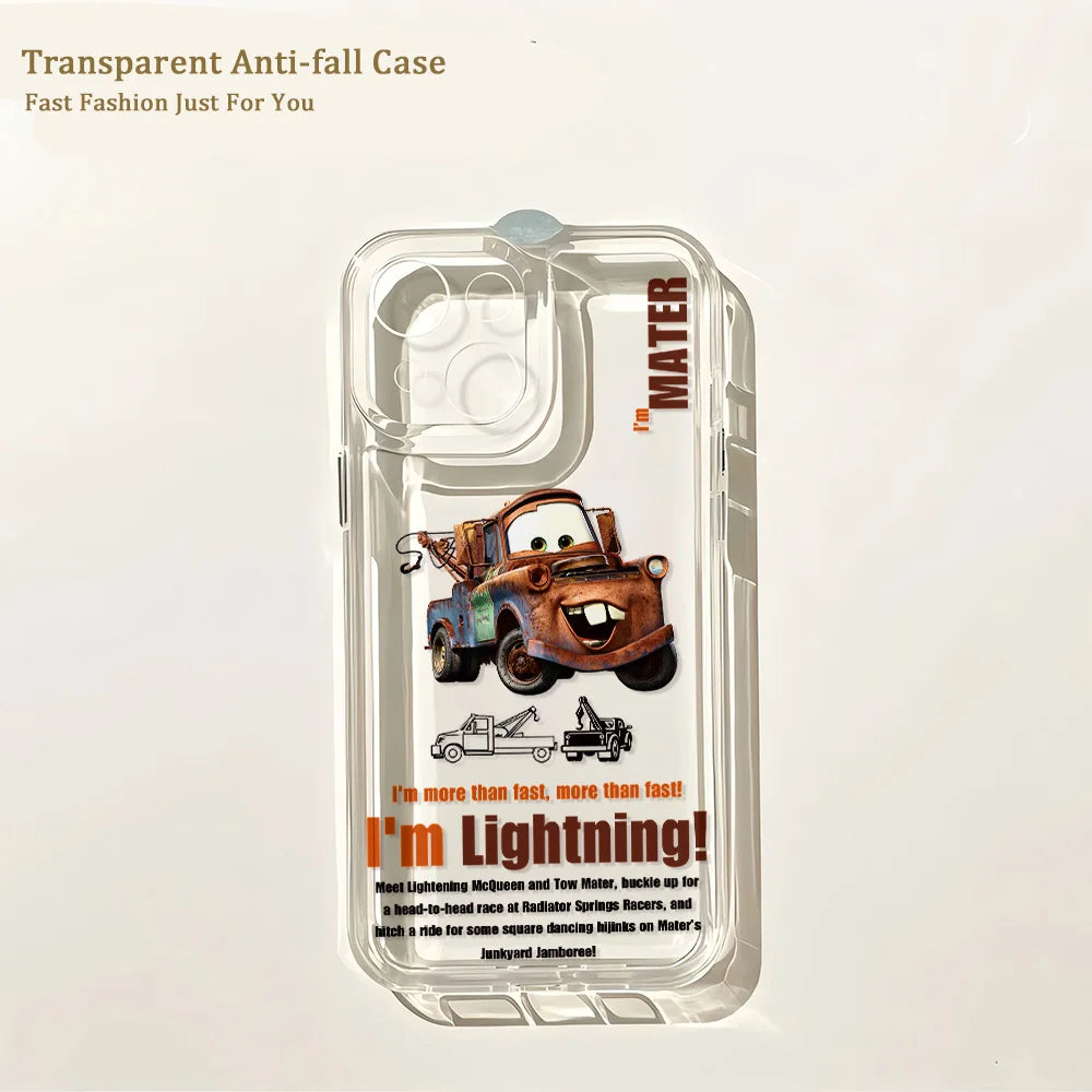 Cars Lightnings McQueens 95 Phone Case For iPhone 17e 17 16 16e 15 14 13 12 11 Mini Pro Max X XR XSMax 7 8 Air Plus Transparent