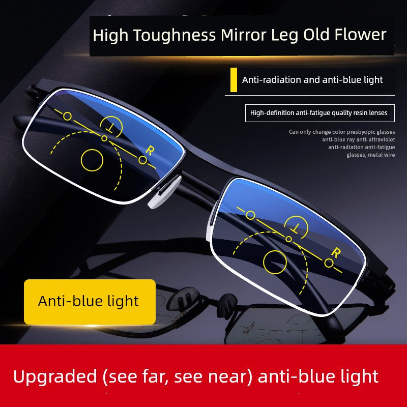 Presbyopic Glasses Men and Women HD Elderly Anti-Blue Light Dual-Use Smart Zoom Presbyopic Glasses Super Light Presbyopic Glasses