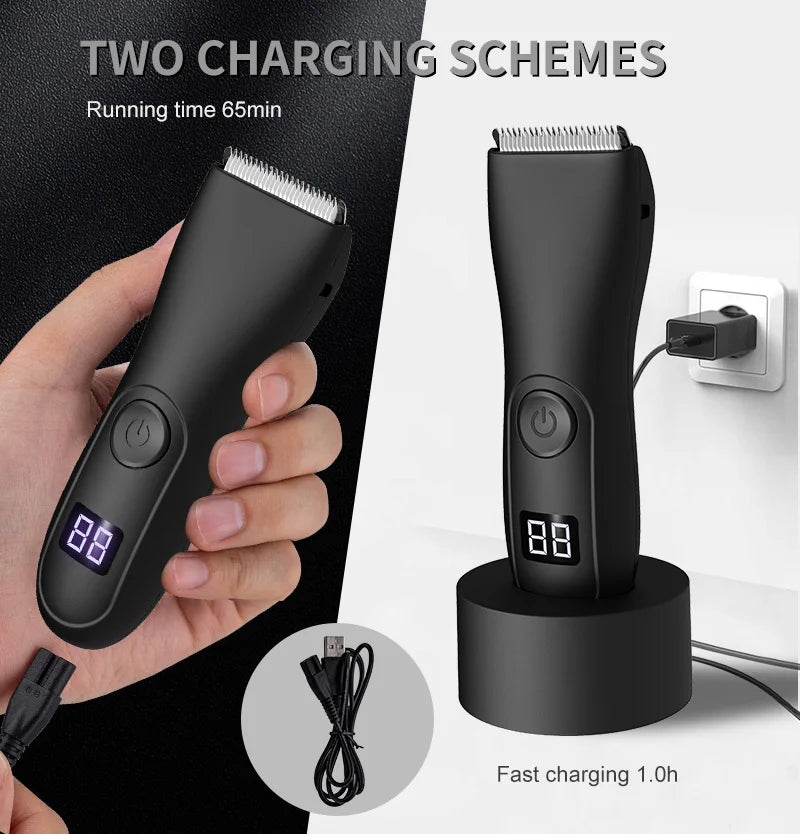 IPX6 3-in-1 Body/Beard Trimmer - Cordless USB-C Fast Charge, Ceramic Blades, Wet/Dry Grooming