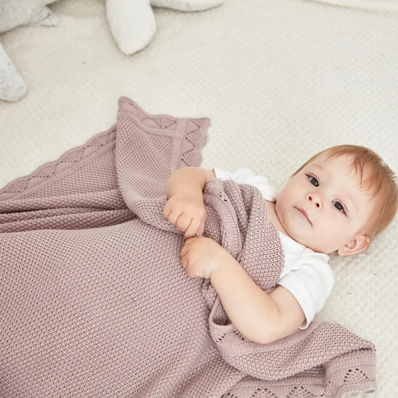 Knitted Baby Blankets Newborn Swaddle Wrap Throw Blanket Nordic Cotton Soft Baby Stroller Crib Blanket Nursery Bedding Quilt