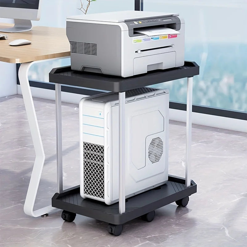 Computer Tower Stand, PC Stand with 2 Layers of CPU Stand and 6 Locking Feet Wheels Suitable for Most PCs