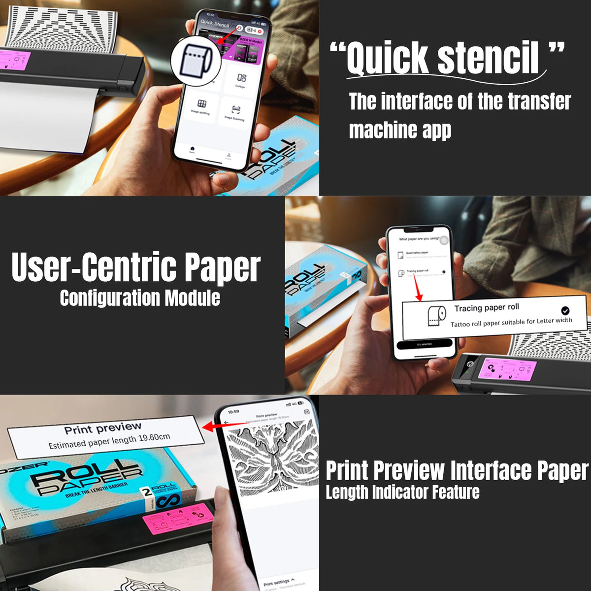 OZER Tattoo Transfer Paper Rolling Paper Thermal Copier Template Paper for Thermal Printer Tattoo Paper for Tattoo Supplies