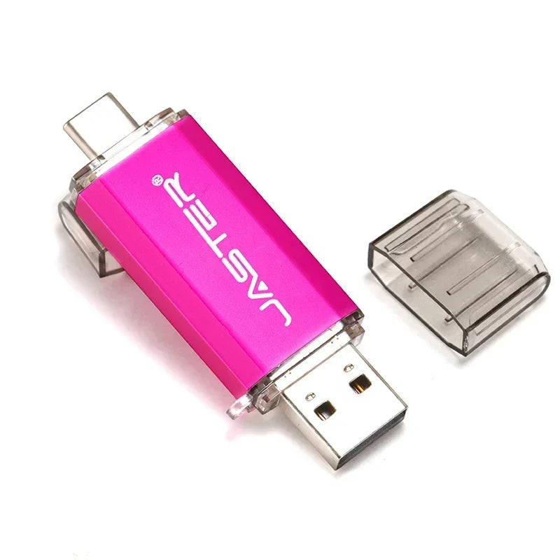 JASTER TYPE-C Smart Phone USB Flash Drives Metal Pen Drive Golden Hight speed Memory Stick Business U disk 16GB 32GB 64GB 128GB