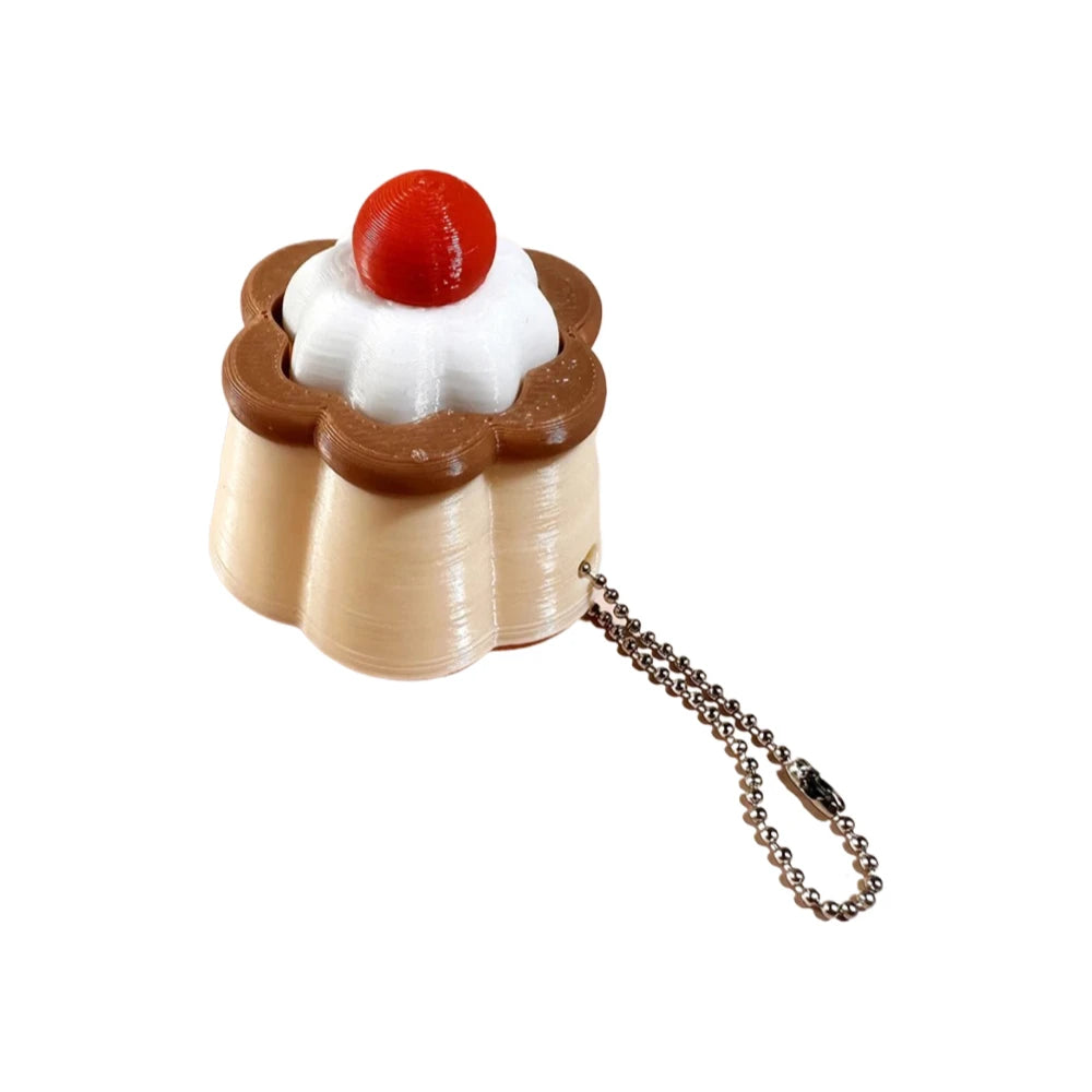 Stress resistant keychain toy - fun stress relieving buttons in strawberry cake, coffee, and chicken legs, designed for all ages