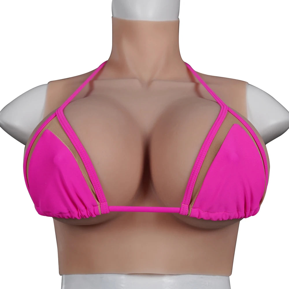 Halloween Cosplay Fake Chest False Boobs Silicone Filler Realistic B-H Cup for Crossdresser Transgender Drag Sissy Cosplay Chest