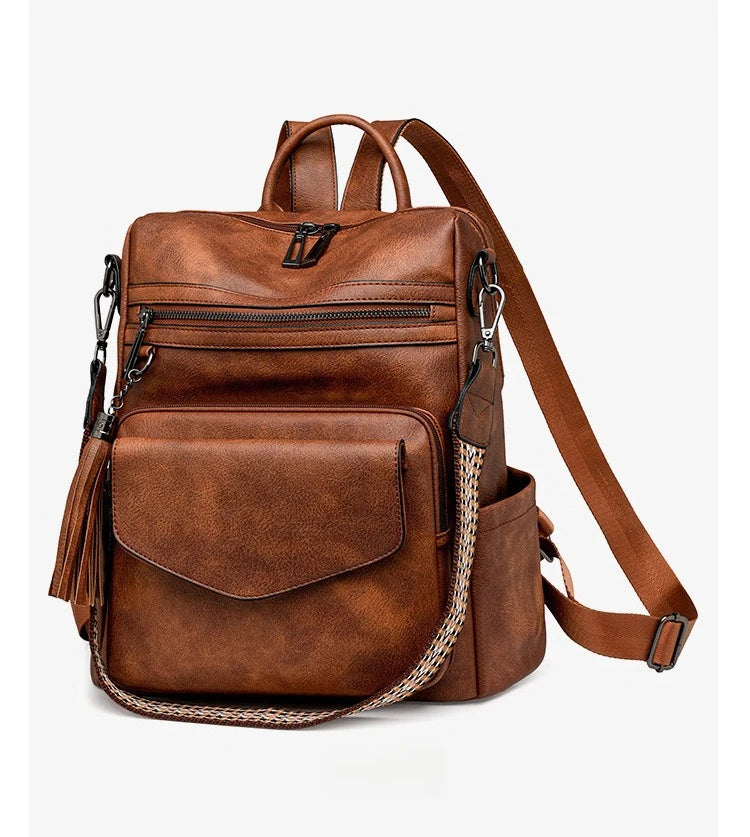 Winter Women's Backpack European Retro Two-shoulder Bag Luxury PU Composite Bag Commuter Single Shoulder Bag Leisure Travel Bags