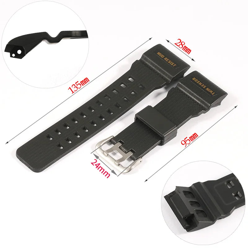 Watchband Accessories Resin Strap Suitable for Casio Mudmaster GG1000 GWG100 GSG100 Men Watch Band