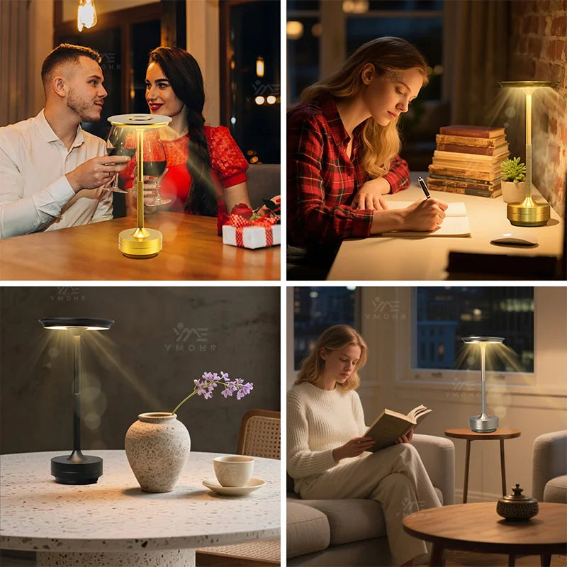 Retro Desk Lamp Warm White Light USB-C Fast Charge USB-C Fast Charge Waterproof Dimmable Gift Idea Table Bedside Lamp Home Decor